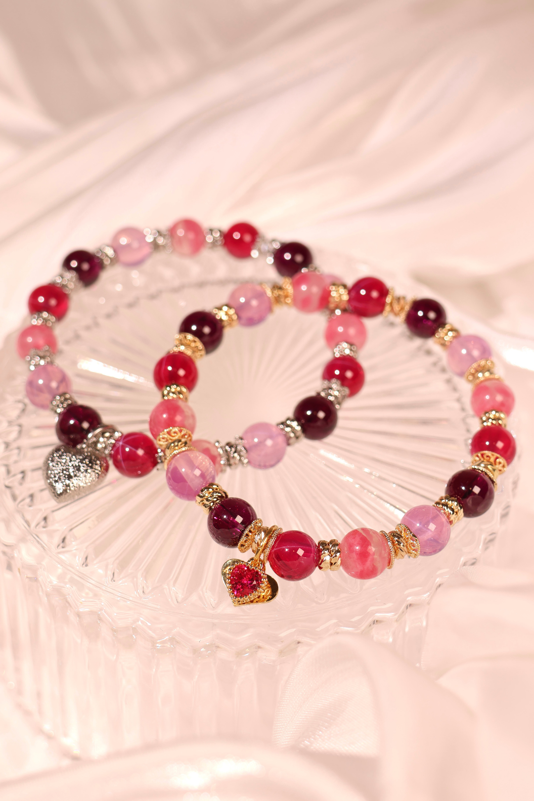 INTENTION 8mm 2.0 Passion & Love Beaded Bracelet - Romantic Gift for Couples, Anniversary & Valentine's Day