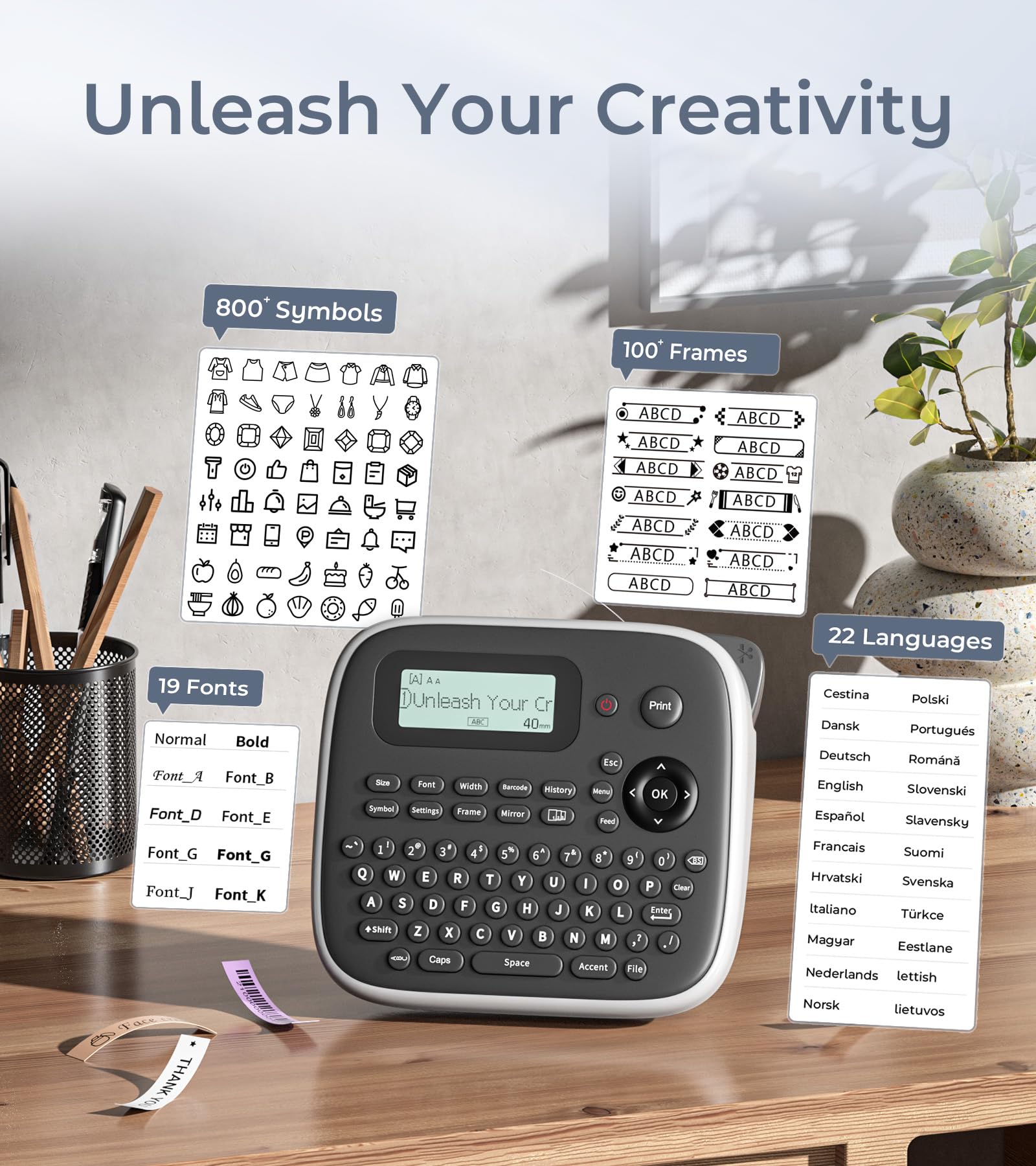 Portable Label Maker Machine with 12mm (0.47