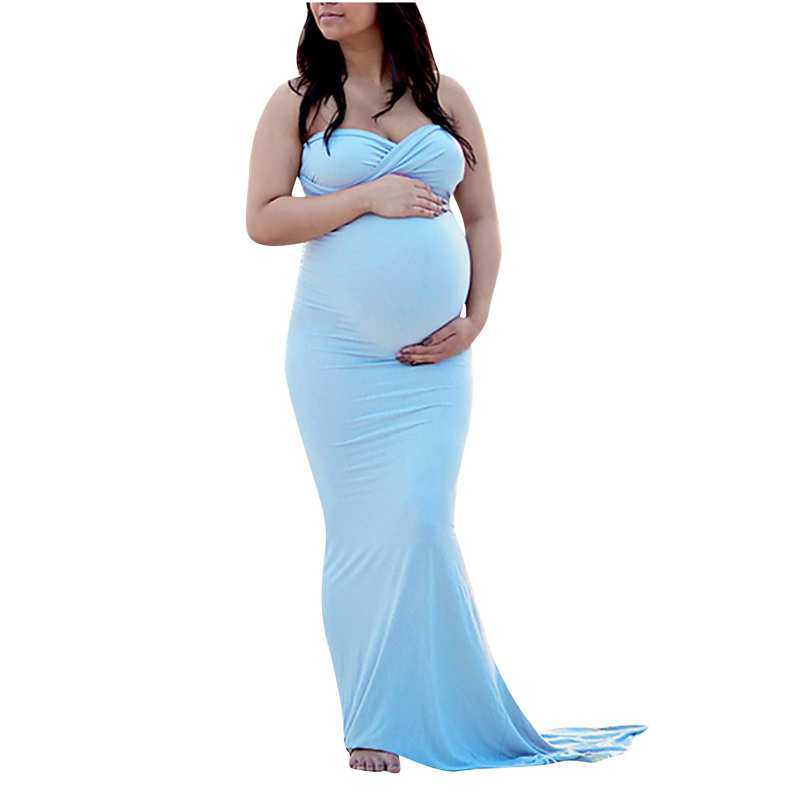 **Plus Size Maternity Dresses for Women - Short Sleeve Ruched Pregnancy Clothes for Spring - Casual & Comfortable for Daily Wear, Baby Showers & Maternity Photos**