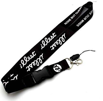 Illest Lanyard - Black with White Logo - Premium ID Badge Holder for Work, School & Events