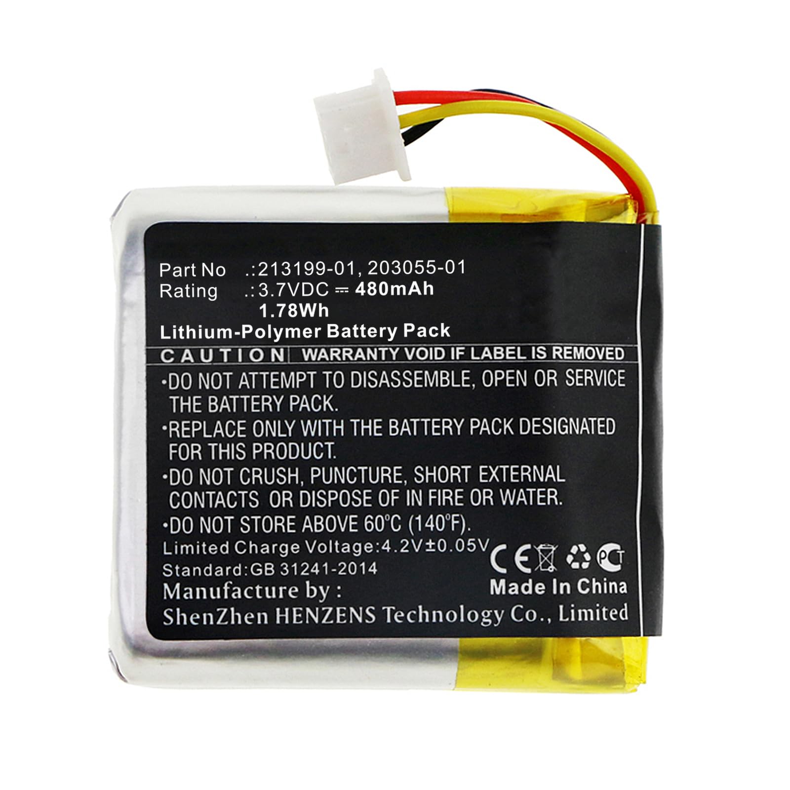 Synergy Digital Wireless Headset Replacement Battery - 3.7V Li-Polymer 480mAh Compatible with 203035-01 Model | Perfect for Office Calls, Remote Work & Customer Service Headsets
