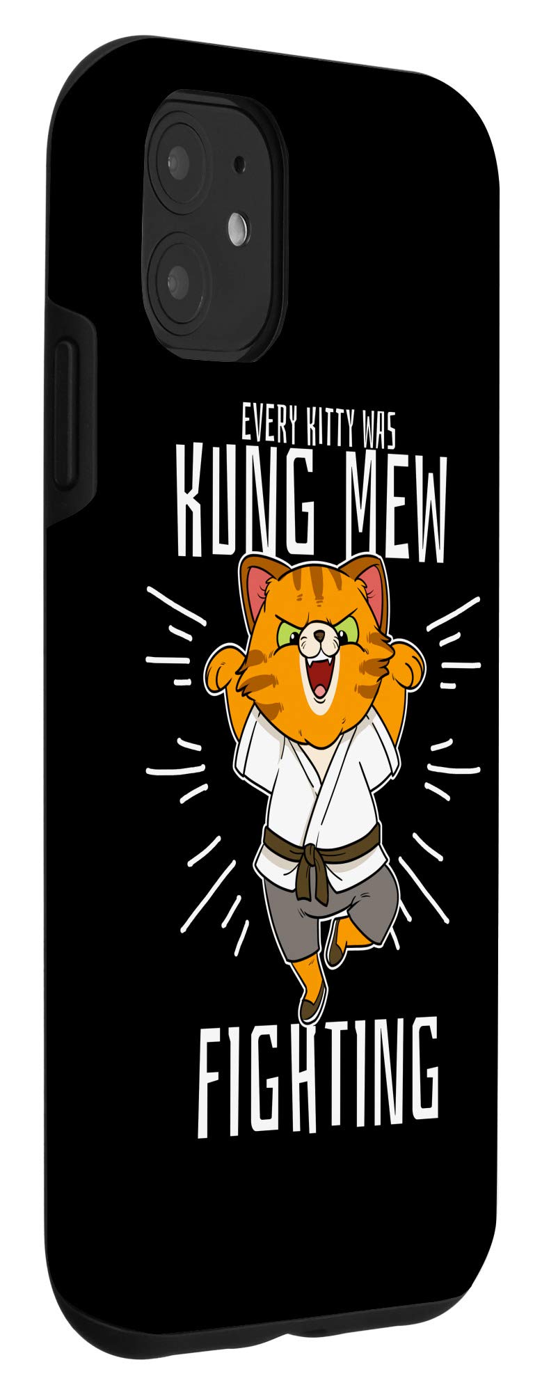 Funny Kung Fu Fighting Kitten iPhone 11 Case - Cute Battle Cat Karate Pet Meow Phone Cover for iPhone 11 - Perfect Gift for Cat Lovers & Martial Arts Fans (Use at Home, Gym, or Outdoor Adventures)