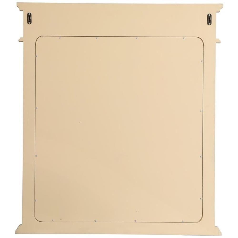Elegant Danville 36x32 Inch Wood Framed Bathroom Mirror in Antique Beige - Perfect for Vanity, Powder Room & Farmhouse Style Decor