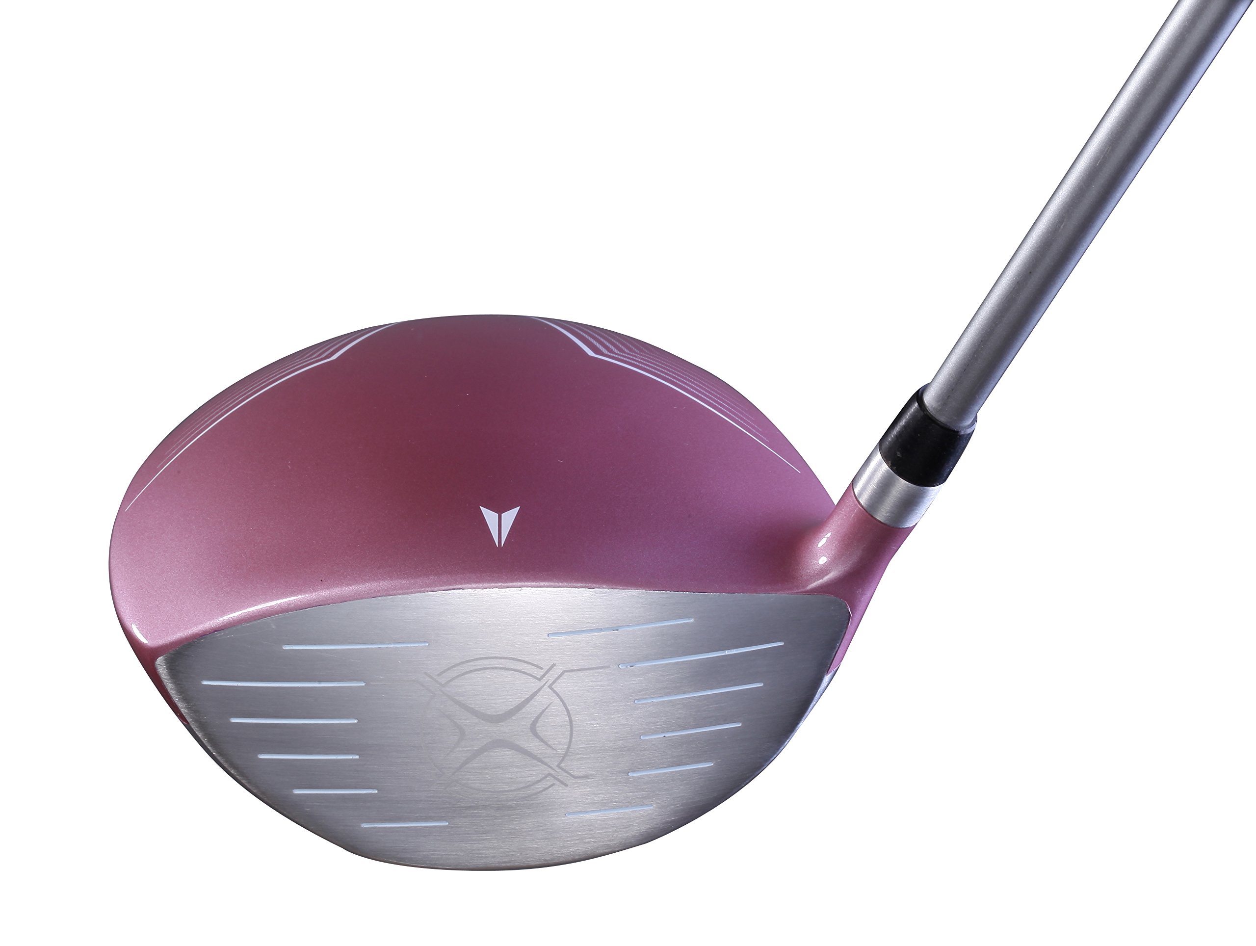 **Aspire XD1 Women's Complete Golf Club Set - Right Handed Driver, Fairway, Hybrid, 6-PW Irons, Putter, Stand Bag & 3 Headcovers - Ultra-Light Graphite Shafts, 3 Sizes (Pink) - Perfect for Beginners & Recreational Golfers**