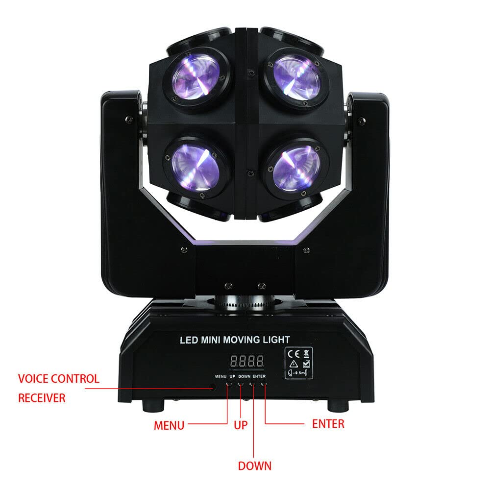 12x12W RGBW (4 in 1) Moving Head Stage Lights - 150W Ball Wash Beam with Sound Activated Control for DJ, KTV, Bar, Disco, Wedding & Party Lighting - Perfect for Stage Shows, Concerts, and Nightclub Events
