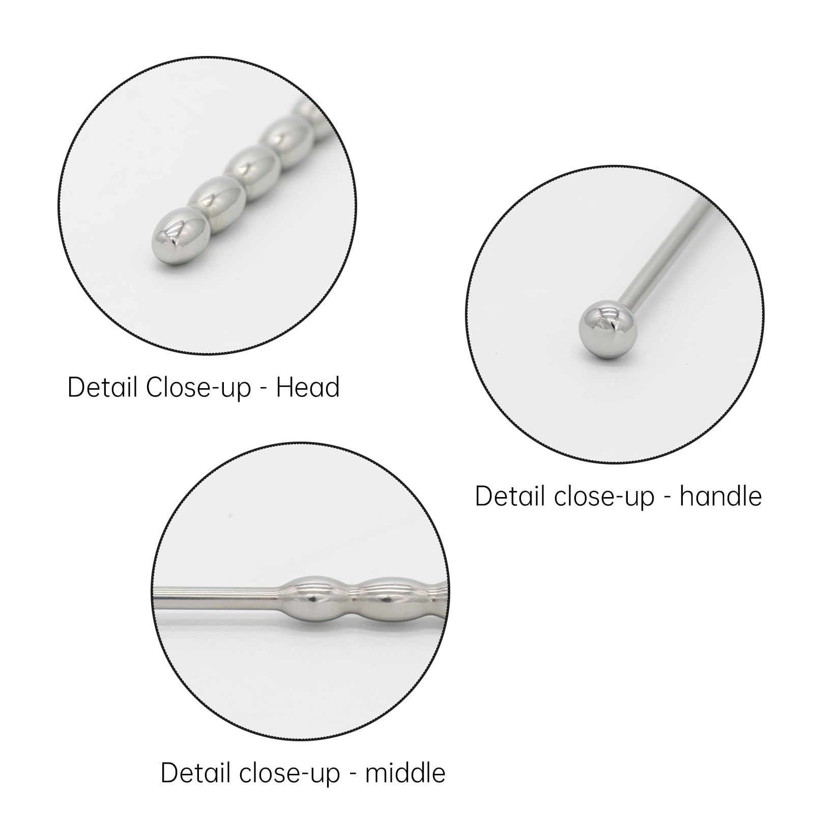 10 Inch Stainless Steel Male Urethral Sound with Beaded Design - 9mm Penis Plug for Men | Medical Grade Adult Sex Toy for Stretching & Sensation Play