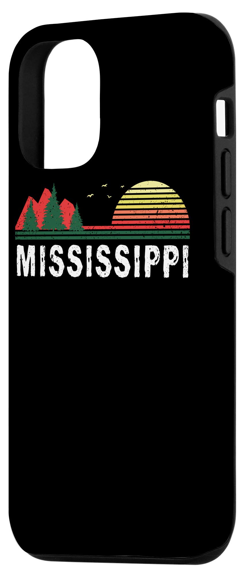 iPhone 12/12 Pro Case - Durable Evergreen Sunset Design with Mississippi Souvenir Theme | Perfect for Camping, Hiking & Outdoor Adventures
