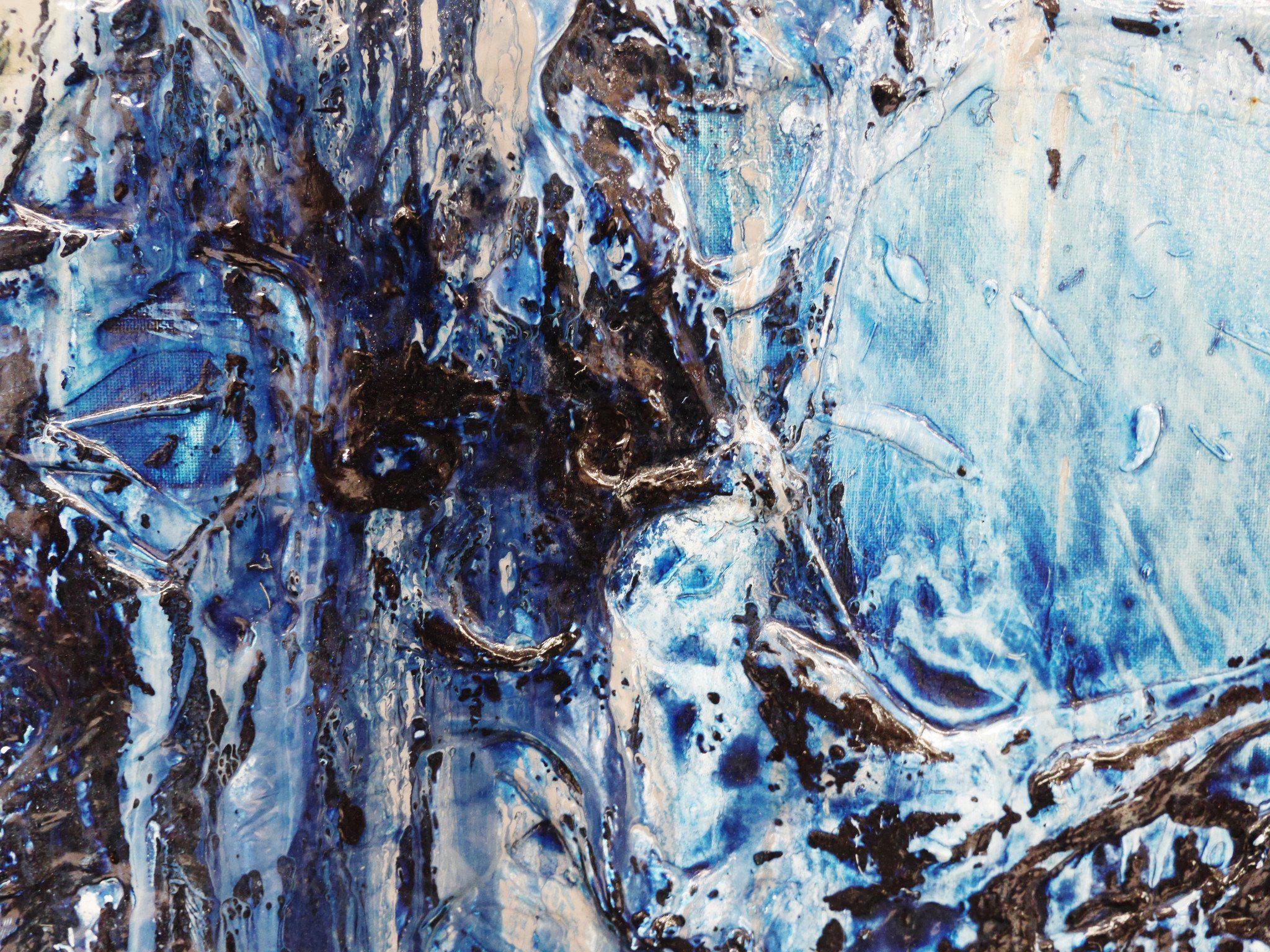 Blue Abstract Painting 120cm x 150cm - Modern Wall Art for Living Room, Bedroom & Office Decor | Everything Is Blue Canvas Art