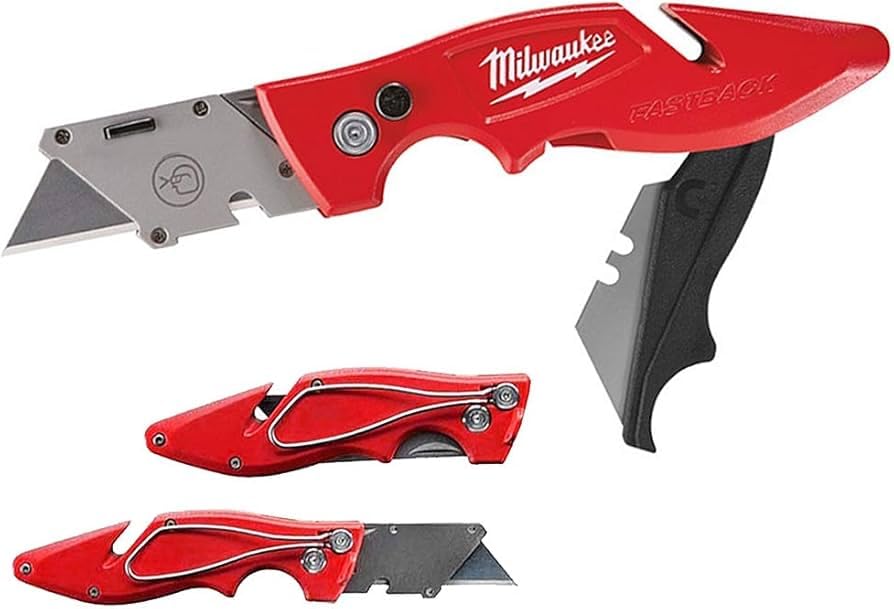 Milwaukee 48-22-1902 Fastback Utility Knife with Storage - Compact Folding Pocket Knife for Construction, DIY Projects & Everyday Carry (EDC)