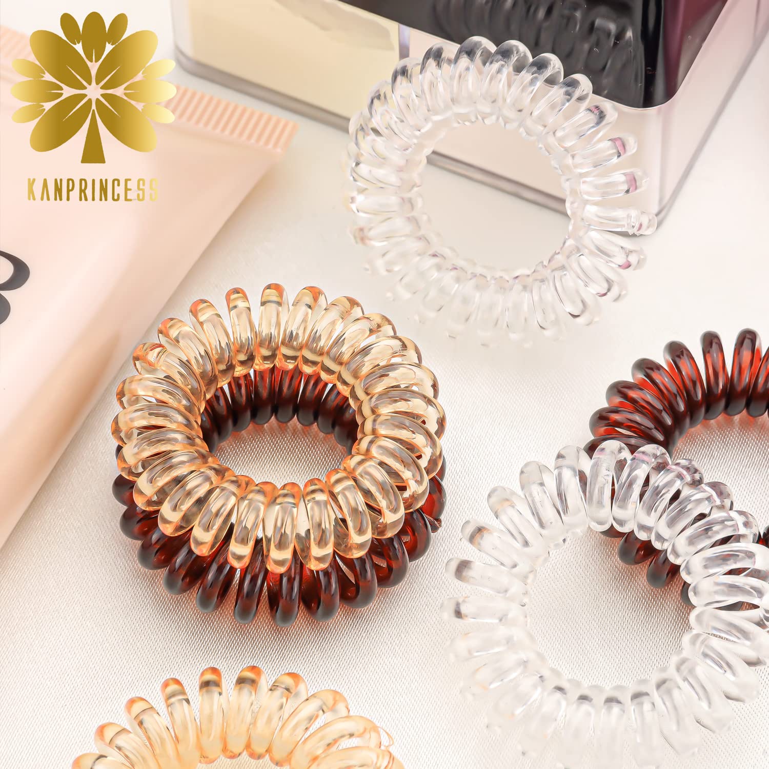 27 PCS Spiral Hair Ties for Women - No Crease Coil Hair Ties & Phone Cord Hair Ties for Thick Hair - Soft Ponytail Holder Elastics for Daily Use, Workout, Yoga and Fashion Styling