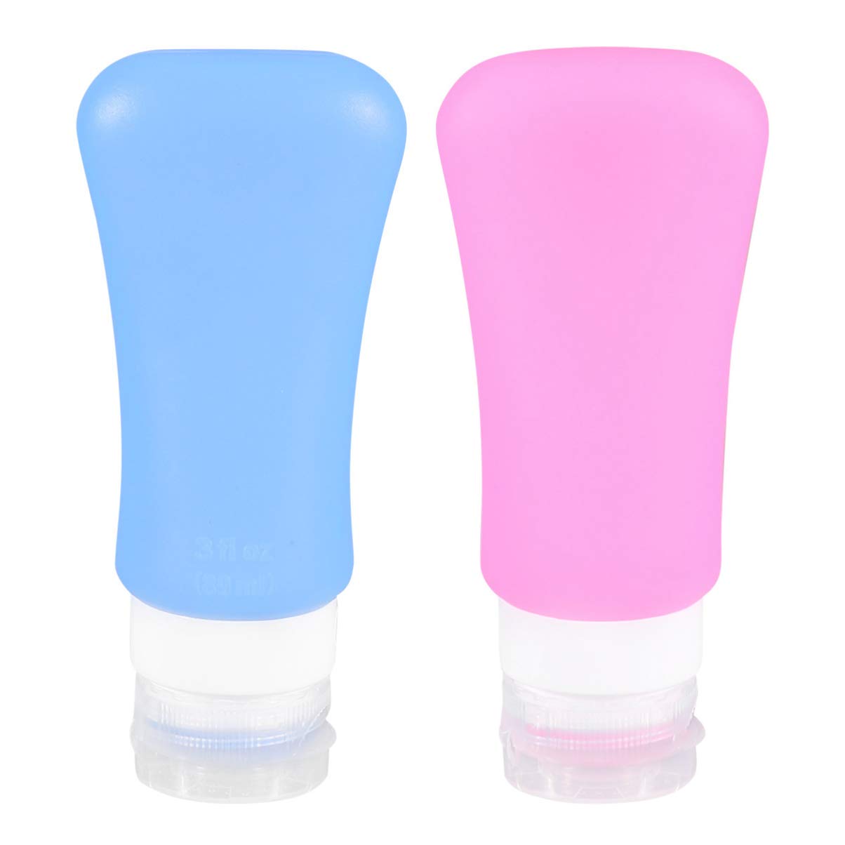Healifty 2-Pack Empty Travel Bottles Set - Refillable Silicone Squeeze Bottles for Shampoo, Lotion & Shower Gel - Leak-Proof Mini Containers for Toiletries - Perfect for Air Travel, Gym & Vacation Essentials