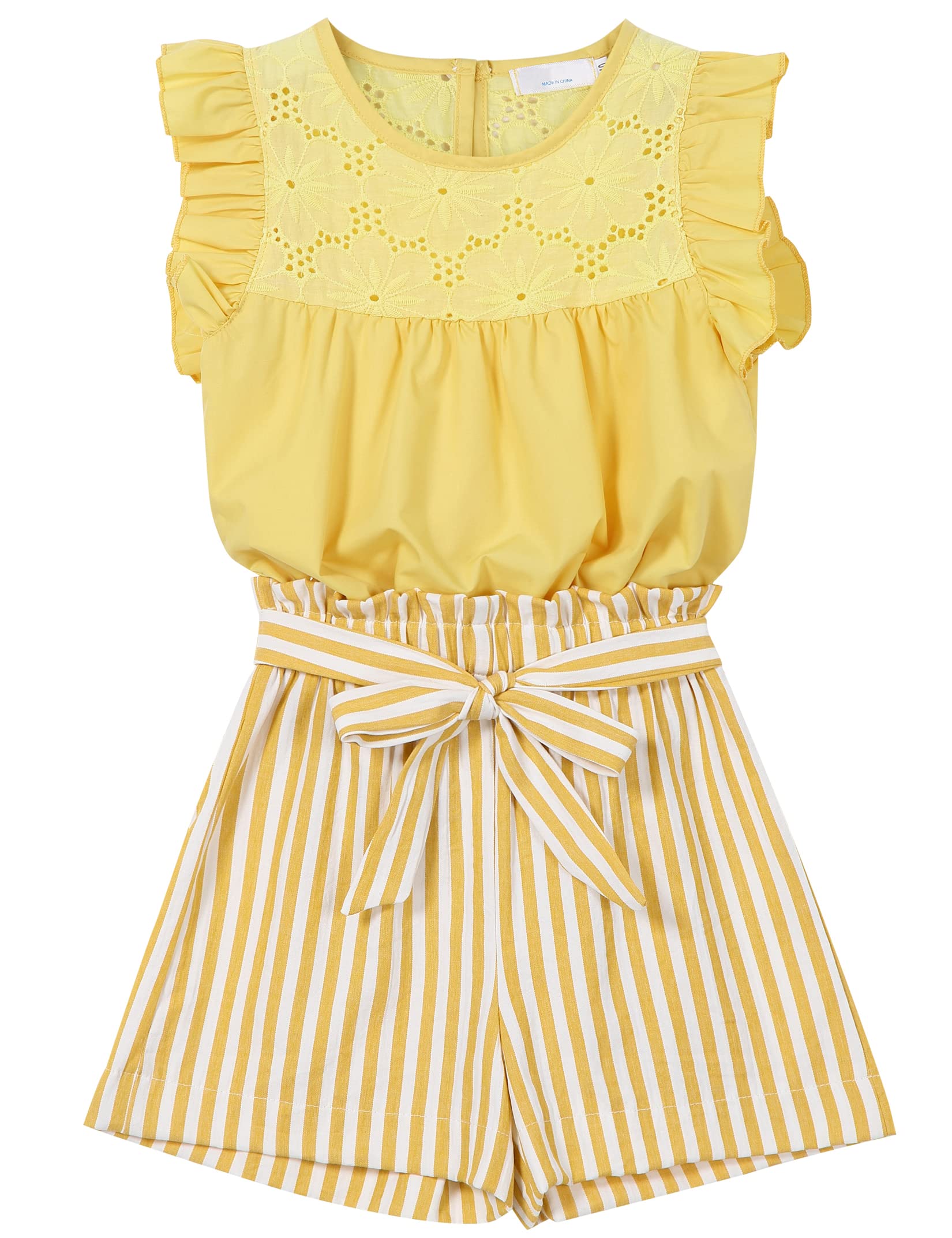 Girls Summer 2-Piece Outfit Set - Cute Short Sleeve T-Shirt & Comfy Shorts | Playtime, Beach Vacation & Casual Wear