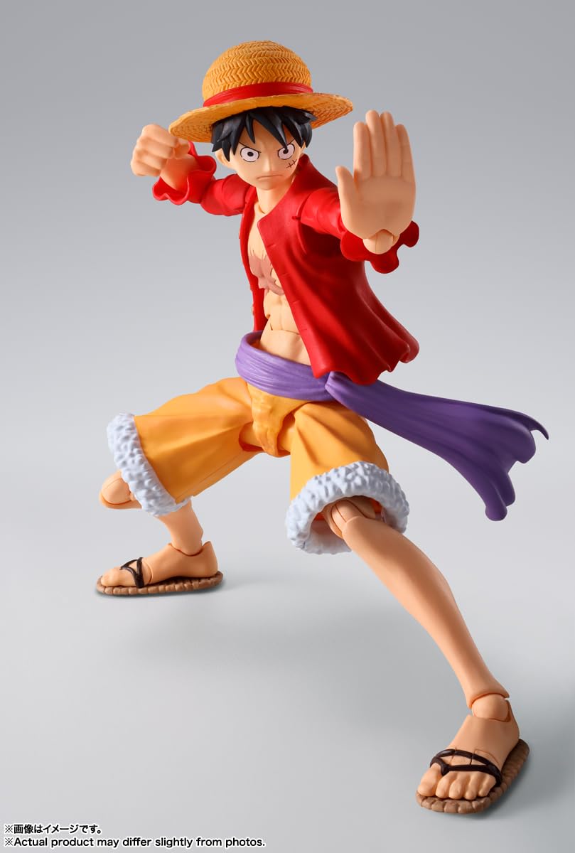 One Piece Monkey D. Luffy Action Figure - Tamashii Nations Bandai Spirits S.H.Figuarts - Raid on Onigashima Edition - Perfect for Anime Collectors & Display Decor