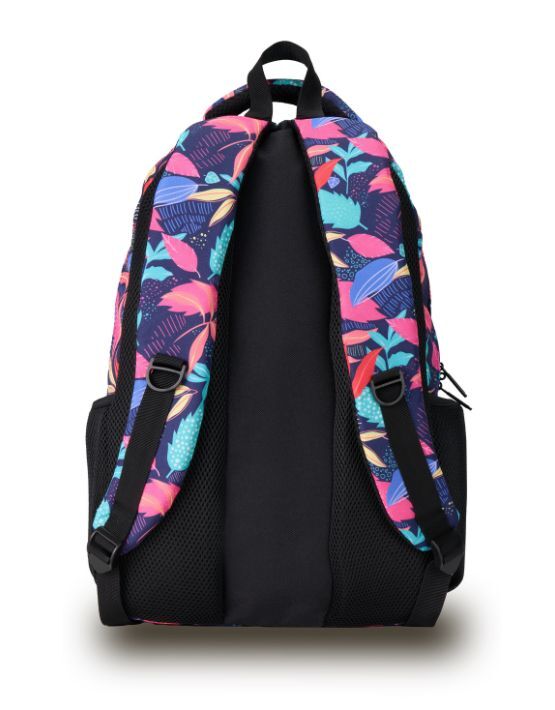 Tosca TCA936 L Small Backpack for Women & Men - Lightweight Travel Daypack, Water-Resistant Black/Tropical Design - Perfect for Hiking, School, Work & Daily Commute