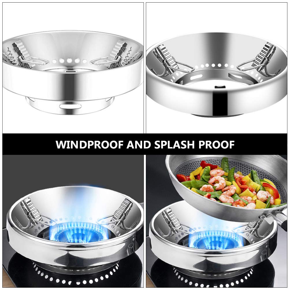 Hemoton 1-Piece Fireproof Cast Iron Wok Stand - Heavy Duty Burner Support for Gas Stove, Windproof Cooktop Grate, Stainless Steel Wok Holder - Perfect for Outdoor Camping & Indoor Asian Cooking
