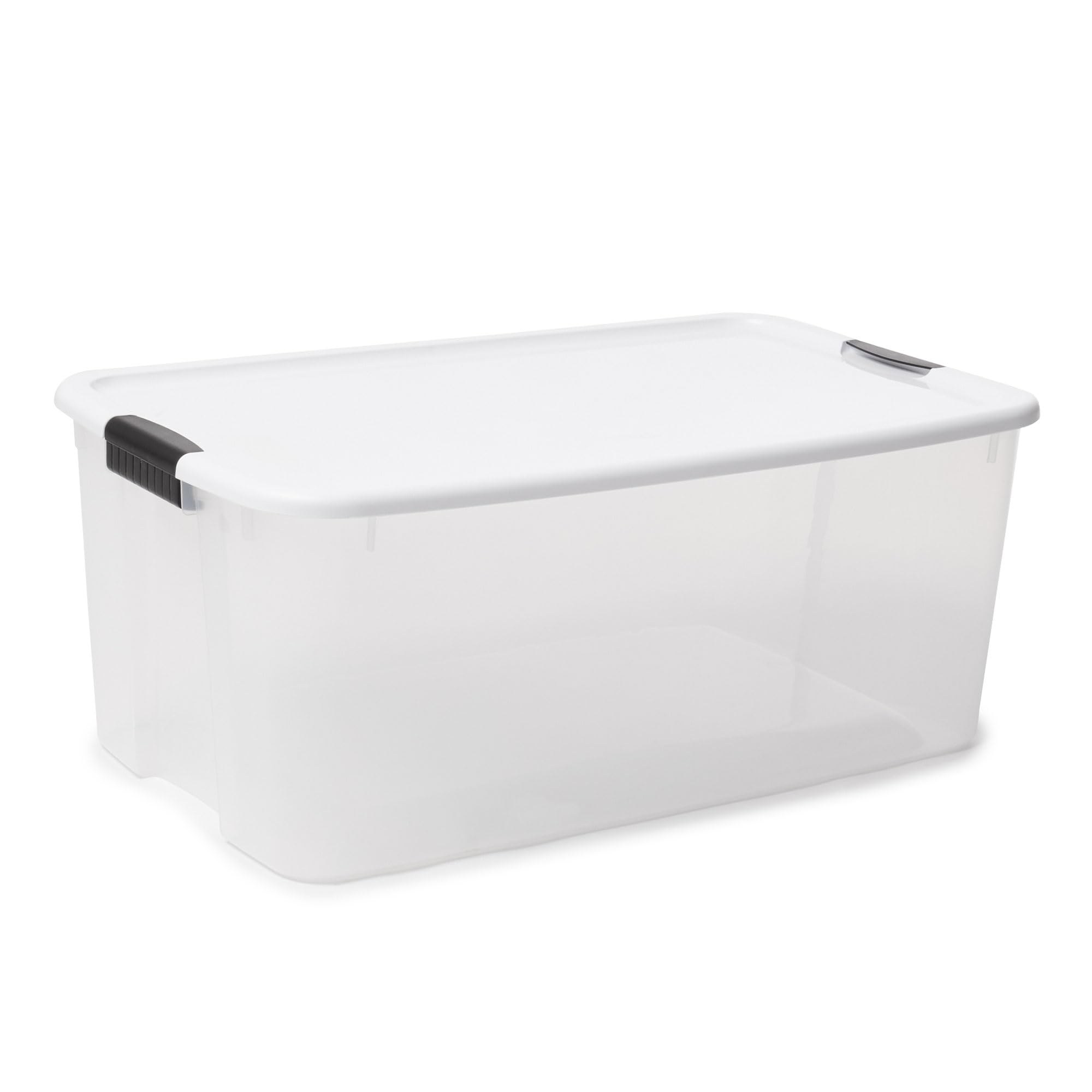 Sterilite 12-Pack 116 Quart Ultra Latching Storage Boxes - Stackable Clear Plastic Bins for Clothes, Toys & Home Organization - Perfect for Closet, Garage & Seasonal Storage