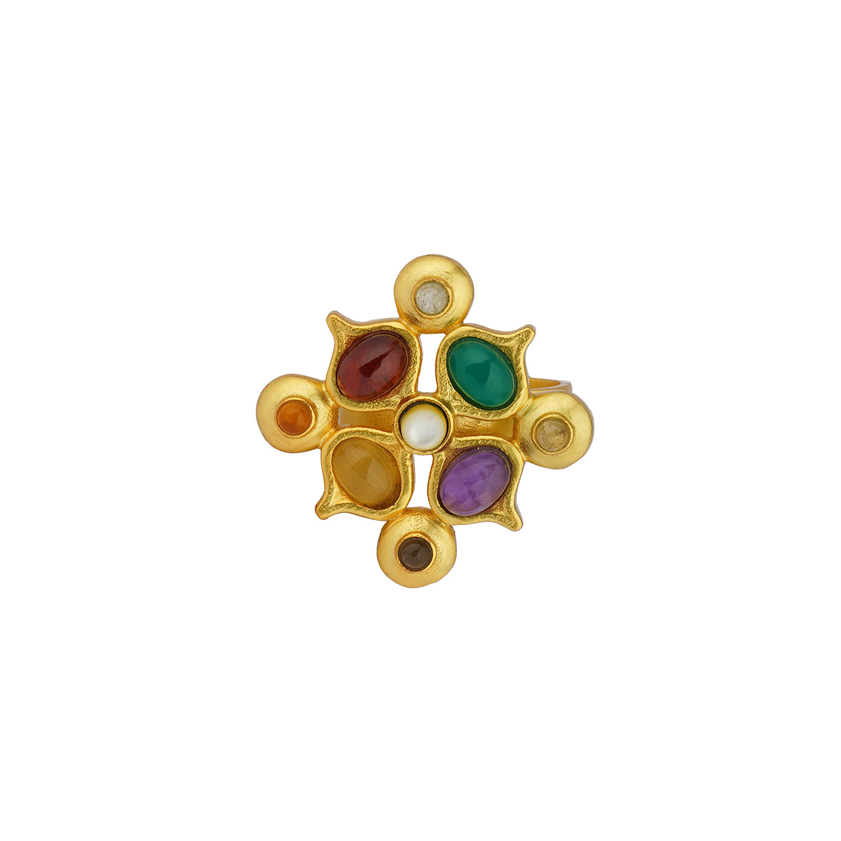 Power of Nine Navratan Ring – Genuine Gemstone Jewelry for Wealth & Protection | Perfect for Meditation, Spiritual Healing & Fashion Accessories