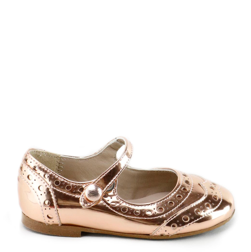Papanatas Mirror Salmon Wingtip Mary Jane Shoes - Elegant Women's Dress Pumps for Weddings, Parties & Formal Occasions