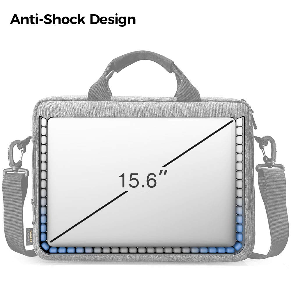 tomtoc Protective 15.6 Inch Laptop Shoulder Bag - Universal Fit for HP, Dell, Acer, ASUS, Lenovo & MacBook Air/Pro M1/M2/M3/M4 - Durable Business Briefcase for Work, Travel & College | Water-Resistant & Multi-Functional Design