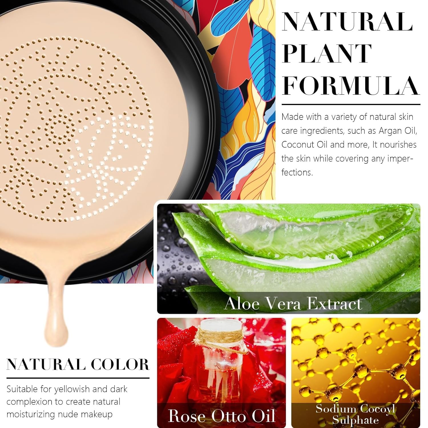 Apartmentm 2024 New Mushroom Head Air Cushion CC Cream - Lightweight Matte Finish, Buildable Coverage, Oil Control & Hydrating (Mix Shades) - Perfect for Daily Makeup, Travel & On-The-Go Touch Ups