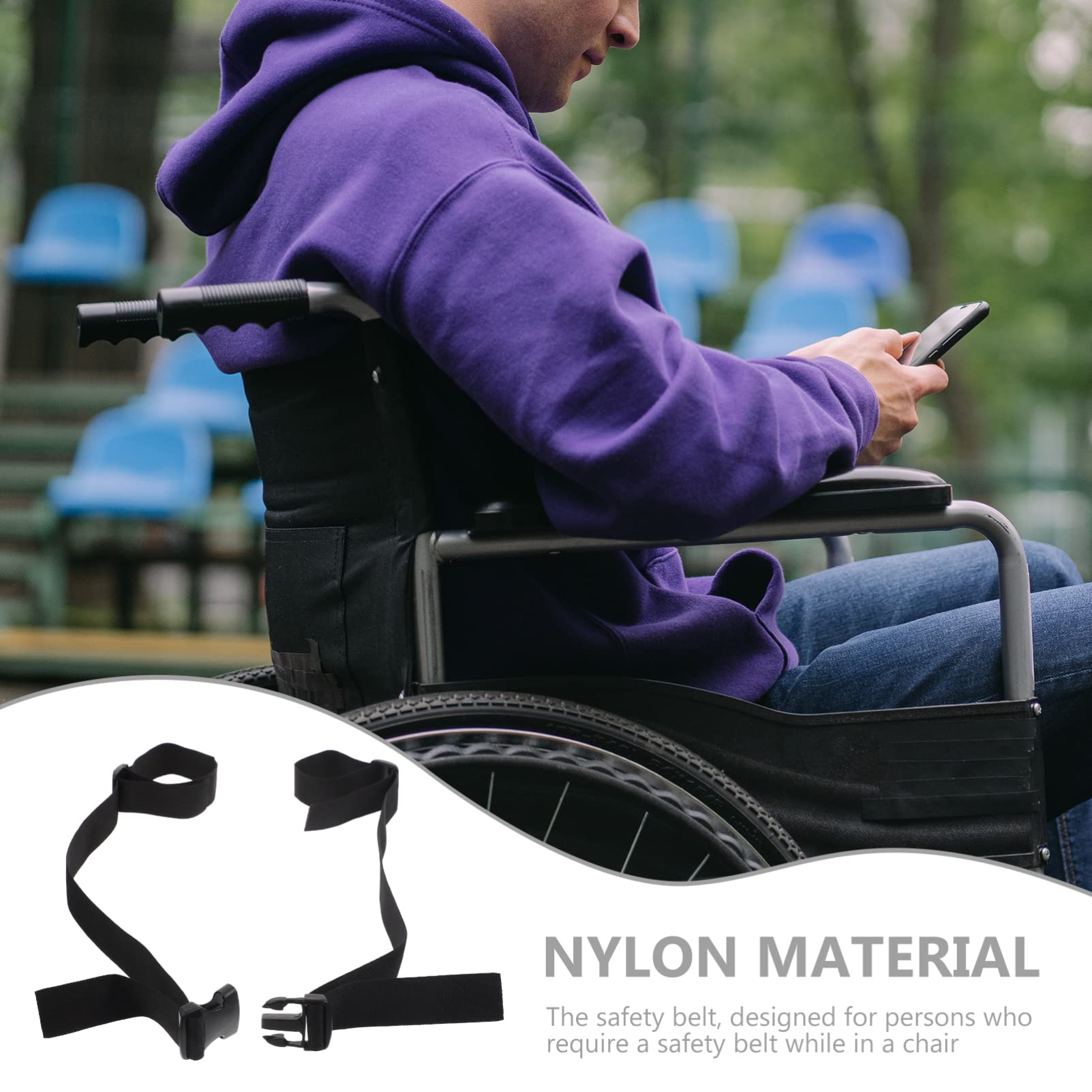 Adjustable Wheelchair Straps - Heavy Duty Support & Safety Strap for Wheelchairs - Secure & Comfortable Mobility Aid for Elderly & Disabled - Perfect for Home, Hospital & Travel Use