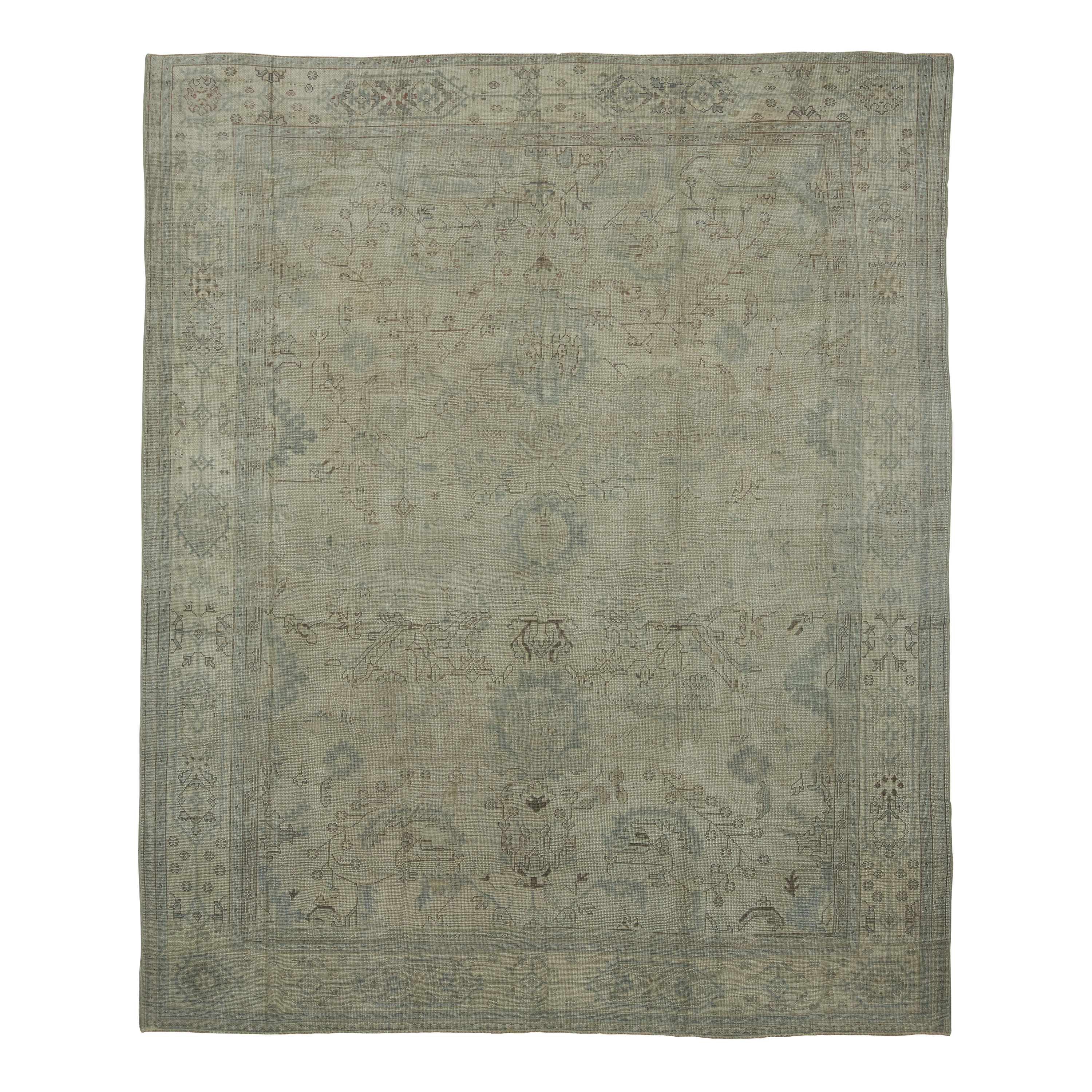 Vintage Oushak Rug 1920 - Authentic Handmade Turkish Carpet for Home Decor, Living Room, Bedroom & Office