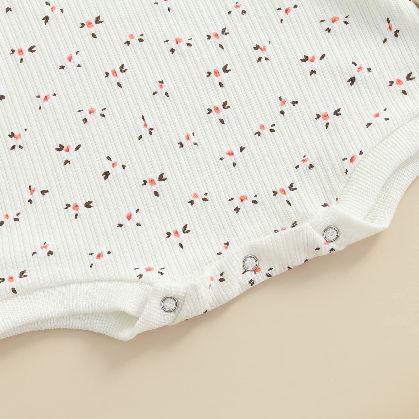 Floral Long Sleeve Baby Romper Jumpsuit - Newborn Girl Outfit for Fall & Winter | Soft Pullover Bodysuit for Infants | Perfect for Family Photos, Playdates & Holiday Gatherings