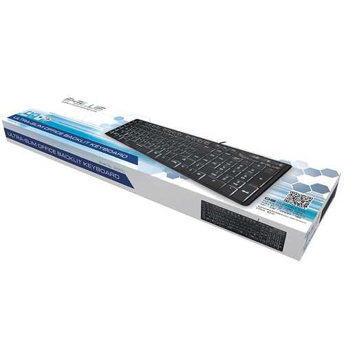 E 3LUE K761 Ultra-Thin 109-Key USB Wired Backlit Keyboard for PC, Laptop, Office & Gaming - Ergonomic Design for Comfortable Typing & Long Work Sessions