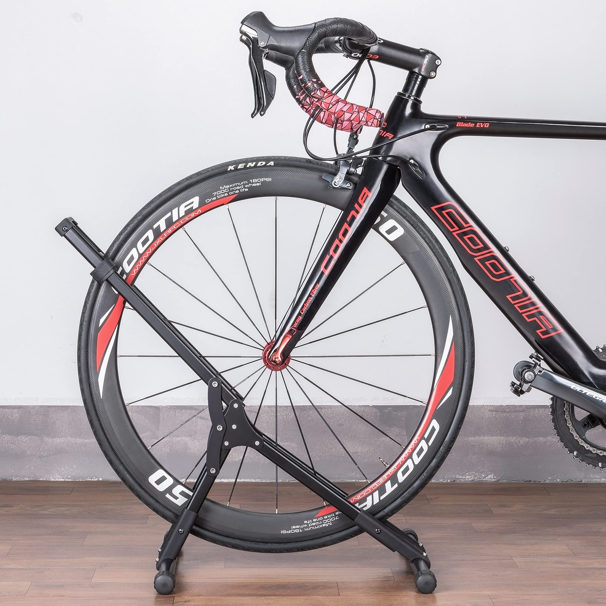 Heavy Duty Bike Floor Stand Rack - Indoor Bicycle Storage Stand for Garage, Home, Apartment - Fits 20