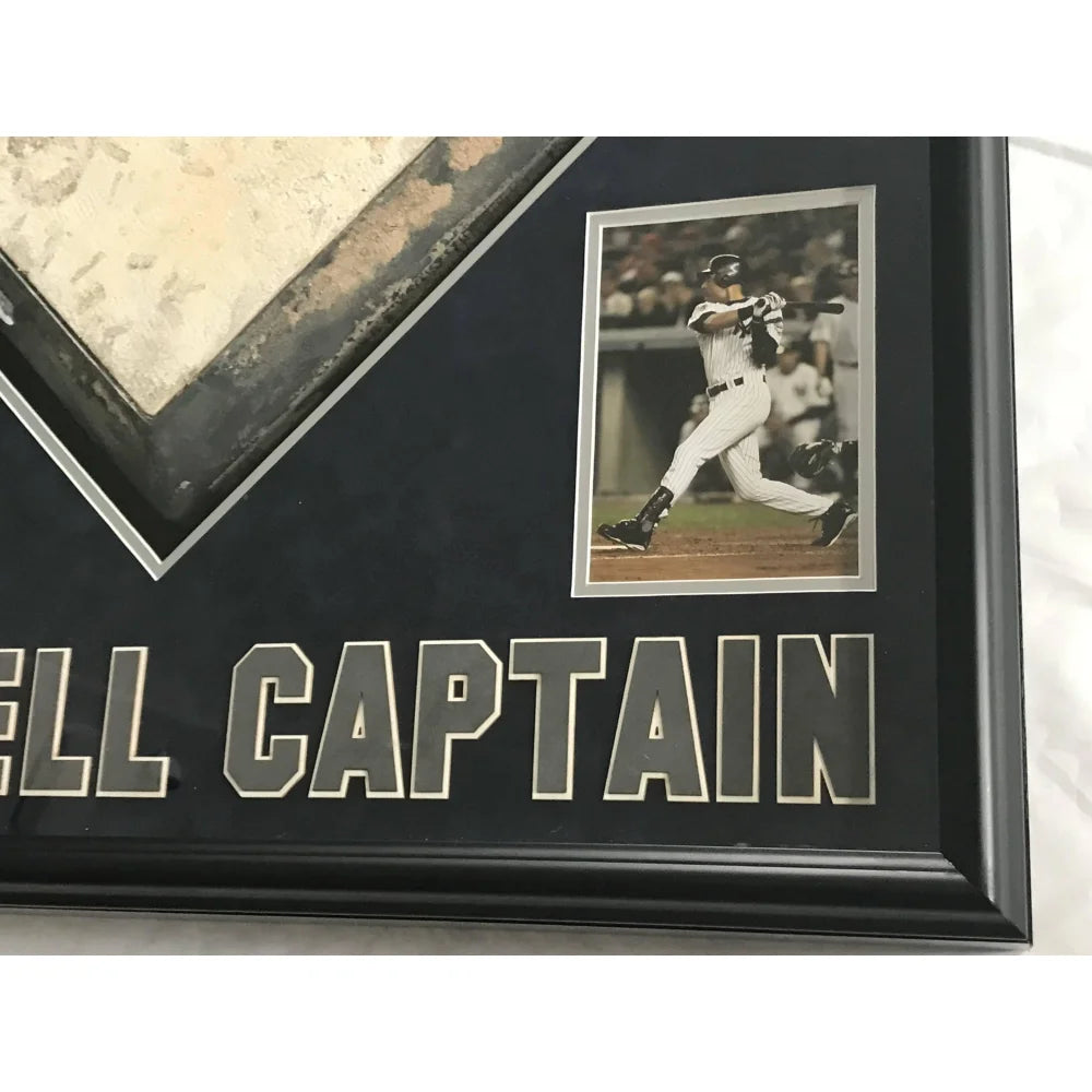 Derek Jeter Final Season Game Used Authentic Home Plate Framed Memorabilia with NY Yankees Steiner MLB COA - Perfect for Yankees Fans, Sports Collectors, and Man Cave Decor