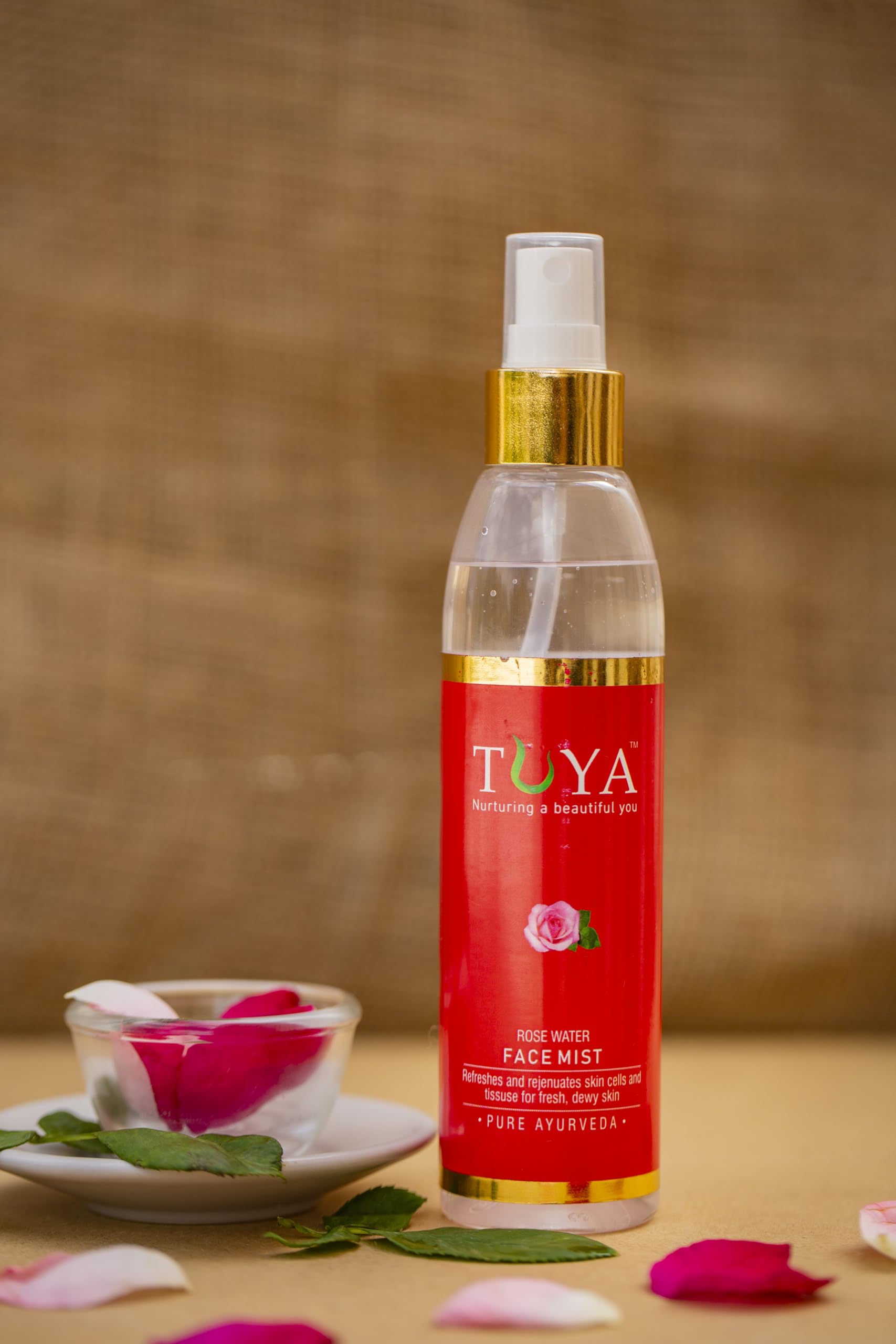 TUYA Rose Water Face Mist - 180ml Hydrating Facial Spray for Dry Skin, Natural Toner & Makeup Setting Spray - Perfect for Skincare Routine & On-the-Go Refreshment