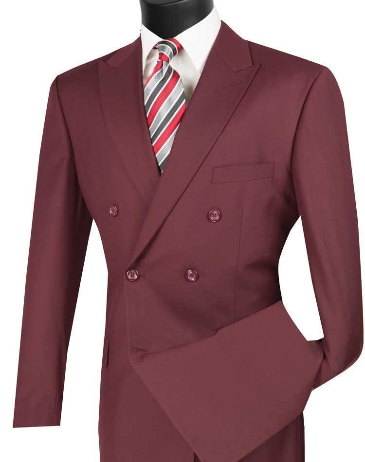 Elegant Burgundy Double Breasted Regular Fit Suit for Men - Perfect for Weddings, Business Meetings & Formal Events