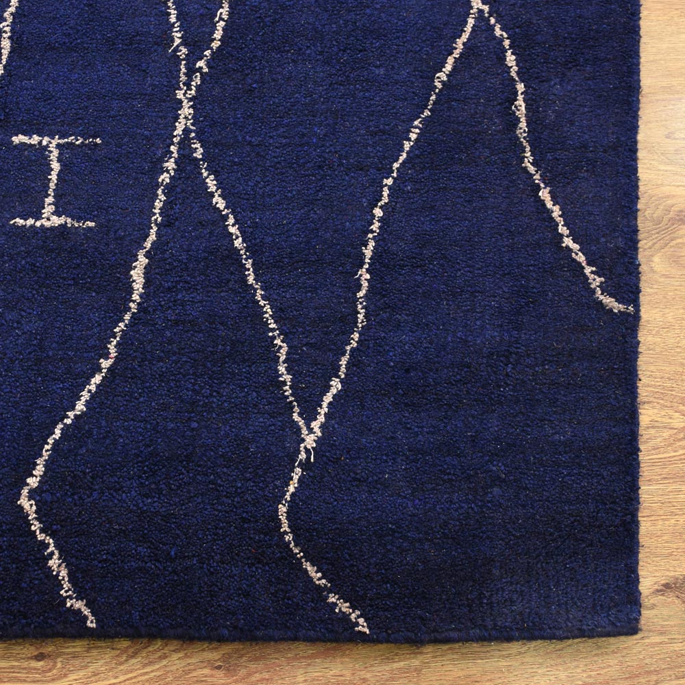 Handmade Cube Design Hand-Knotted Wool Rug - Boho Chic Home Decor for Living Room, Bedroom & Office