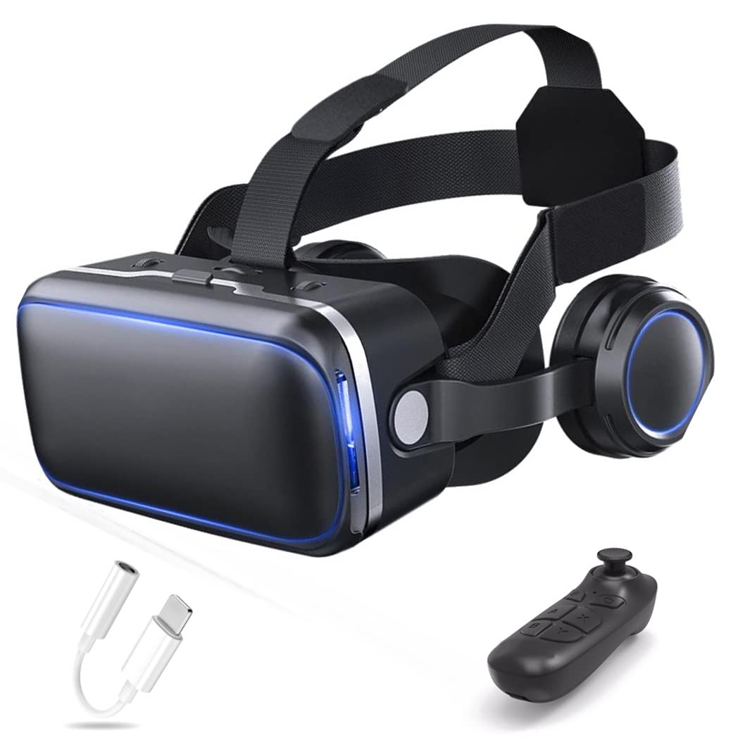 3D VR Headset, Virtual Reality Headset with Bluetooth Controller for iPhone 13 Pro Max/13 Pro/13/12/11 & Samsung Galaxy S21/Huawei/Xiaomi - Immersive Gaming & Movie Watching Experience (Color: C, Size: iOS)