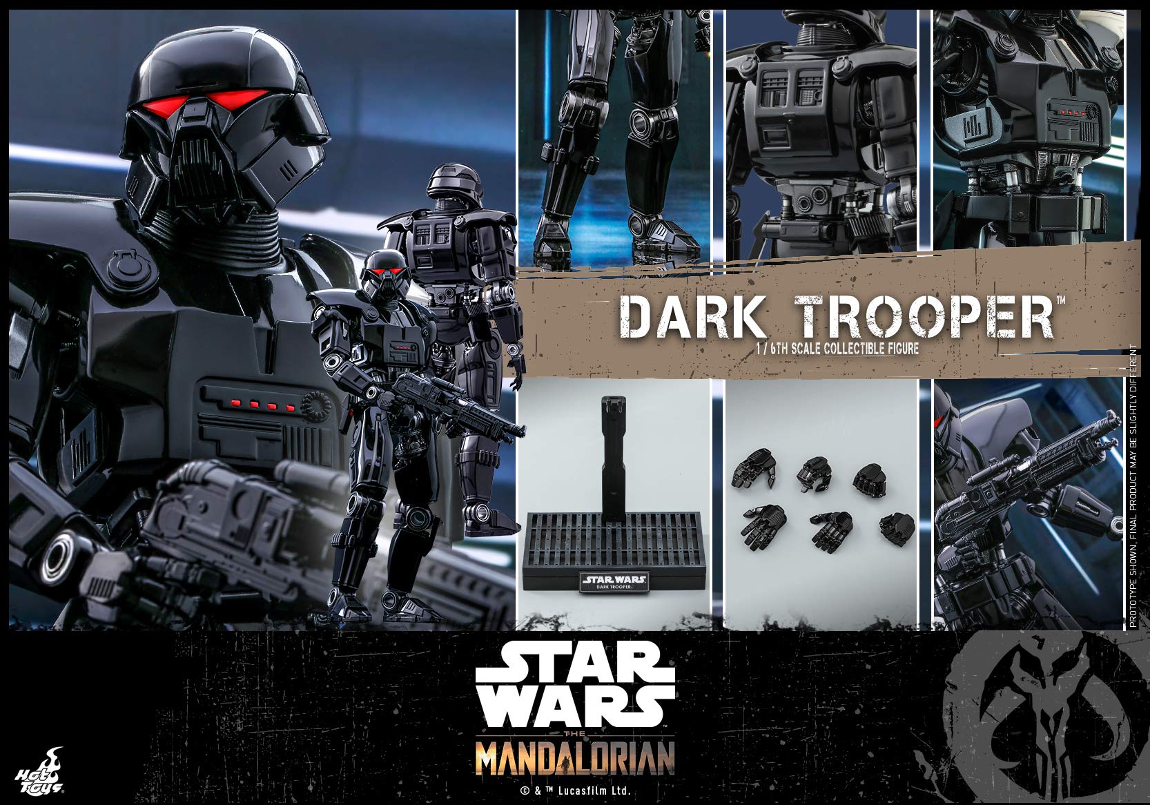 Hot Toys 1:6 Scale Dark Trooper Action Figure - The Mandalorian Collectible (Multicolor) | Perfect for Star Wars Fans, Display & Gift Giving