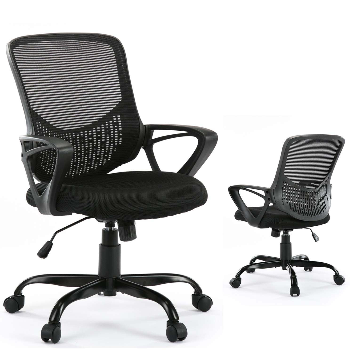 Ergonomic Office Chair with Lumbar Support - Adjustable Swivel Rolling Mesh Desk Chair for Men & Women - Perfect for Home Office, Gaming & Workspace Comfort