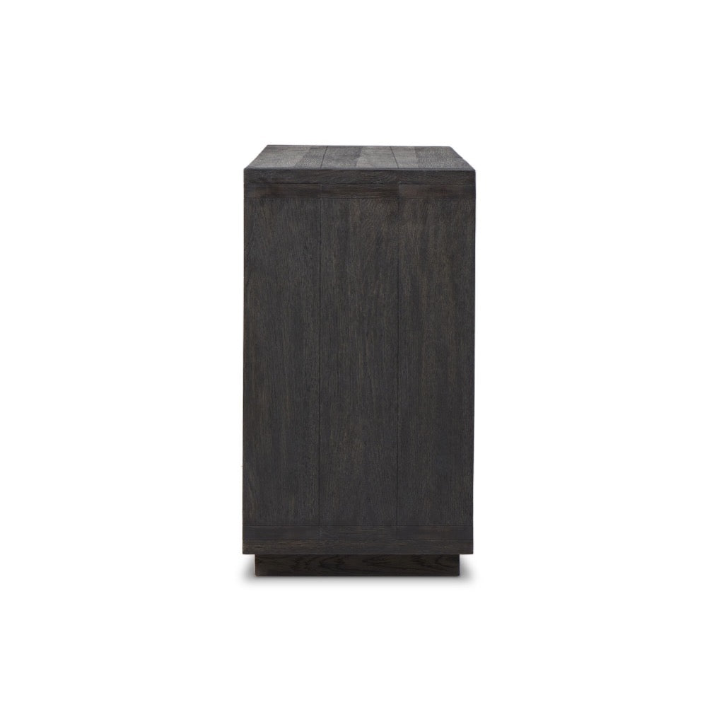 Warby 6 Drawer Dresser - Worn Black Veneer Finish, Modern Bedroom Storage Furniture for Clothes & Accessories Organization