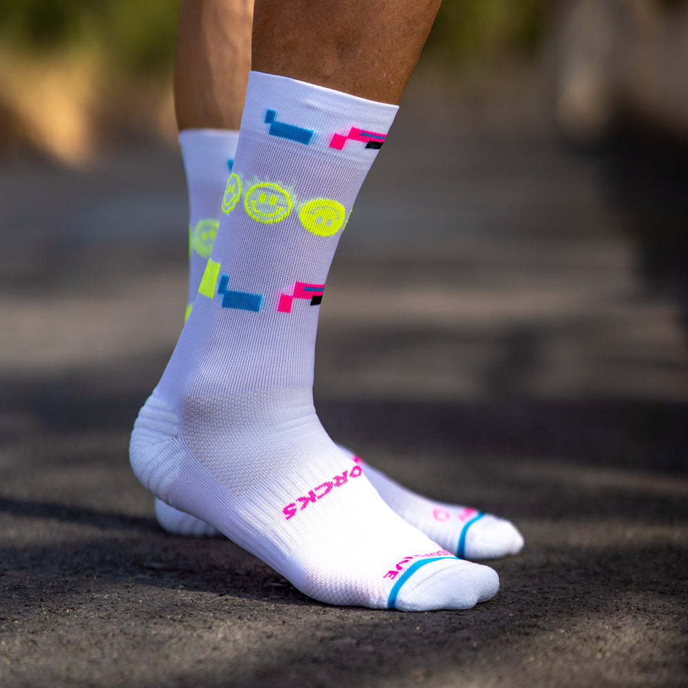 Retro 80's Style Running Socks for Men & Women - Breathable Athletic Socks for Jogging, Gym Workouts & Night Running - Sporcks Performance Socks
