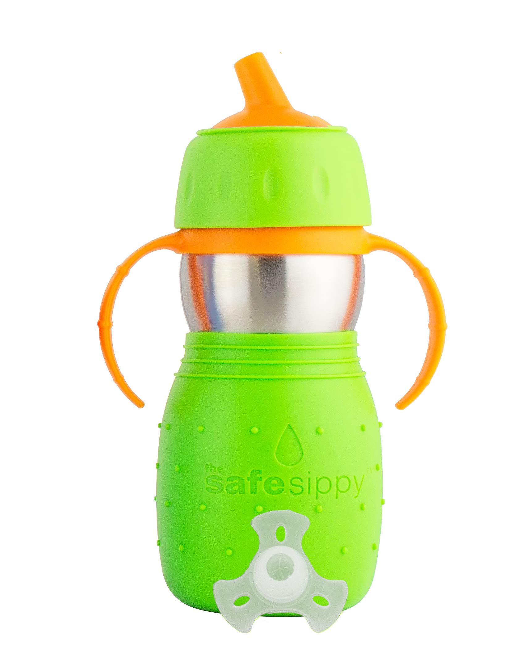 Kid Basix Safe Sippy Stainless Steel Cup for Babies & Toddlers - BPA Free, Dishwasher Safe, 11oz Leak-Proof Sippy Cup with Round Spout - Perfect for Travel, School, Playtime & Everyday Use (Green)