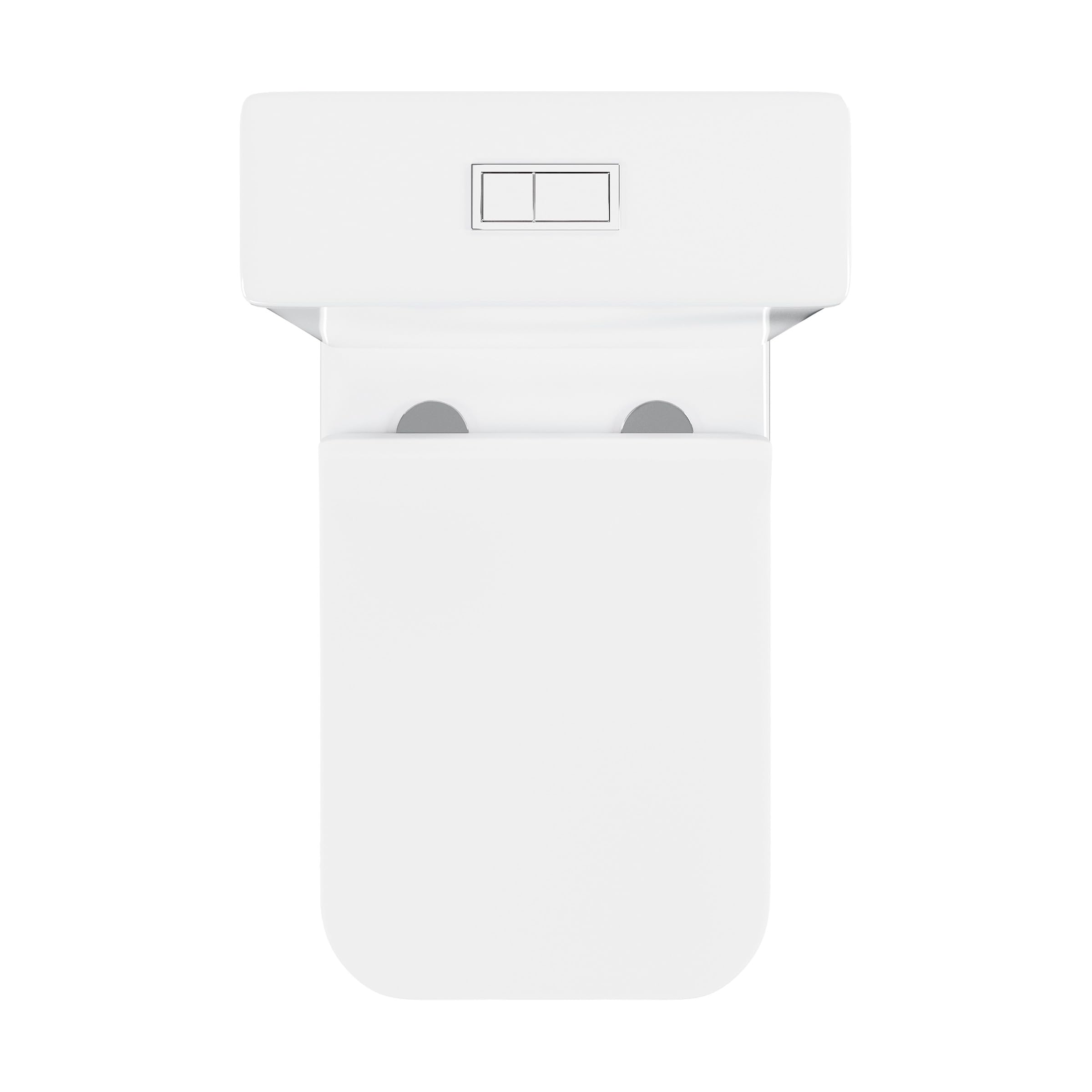 Nadar Two-Piece Square Toilet with Dual-Flush System (1.1/1.6 GPF) - Water Efficient White Bathroom Toilet for Modern Homes & Commercial Spaces