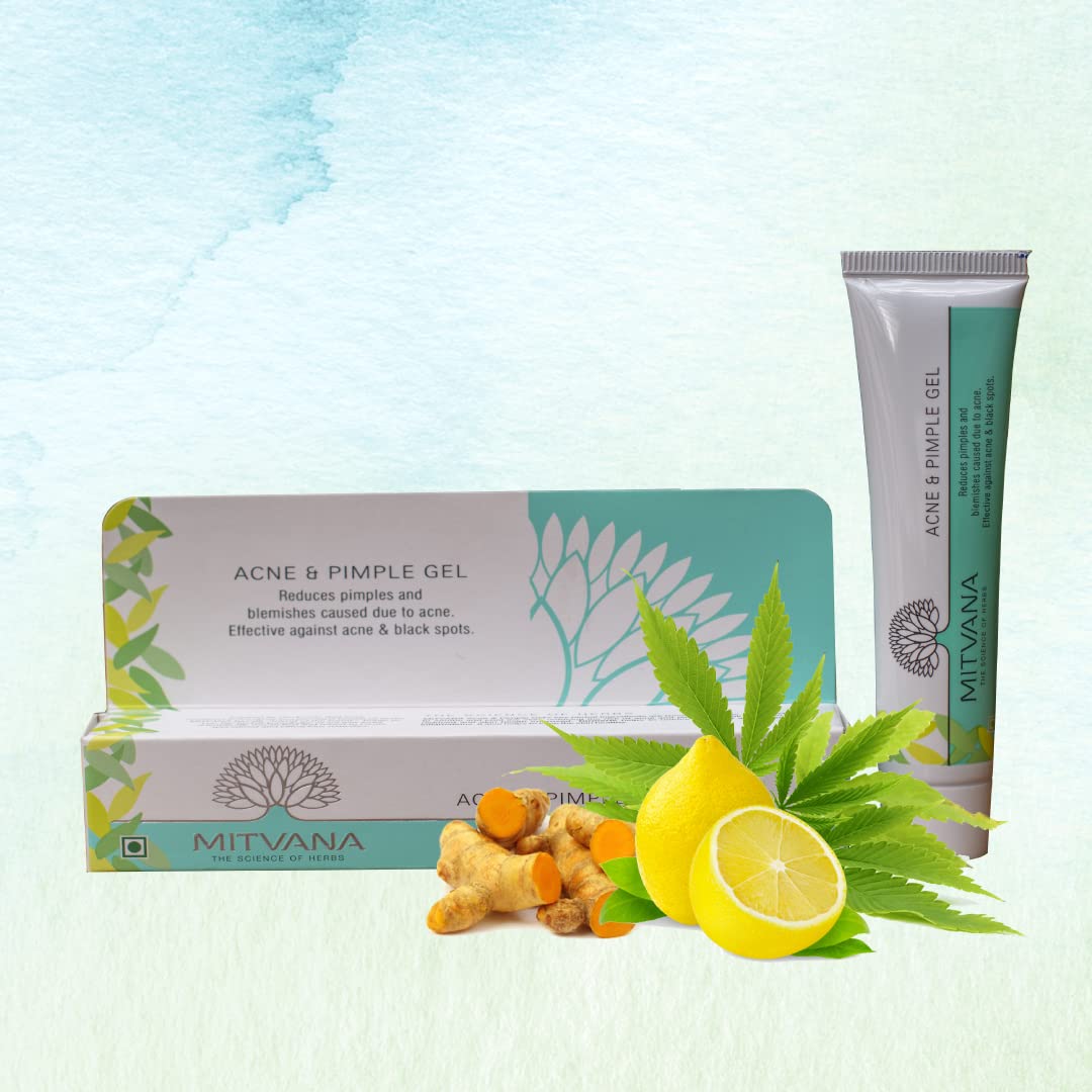 MITVANA Acne & Pimple Gel 30g with Neem & Turmeric - 2 Pack | Natural Spot Treatment for Clear Skin | Perfect for Daily Skincare & Travel