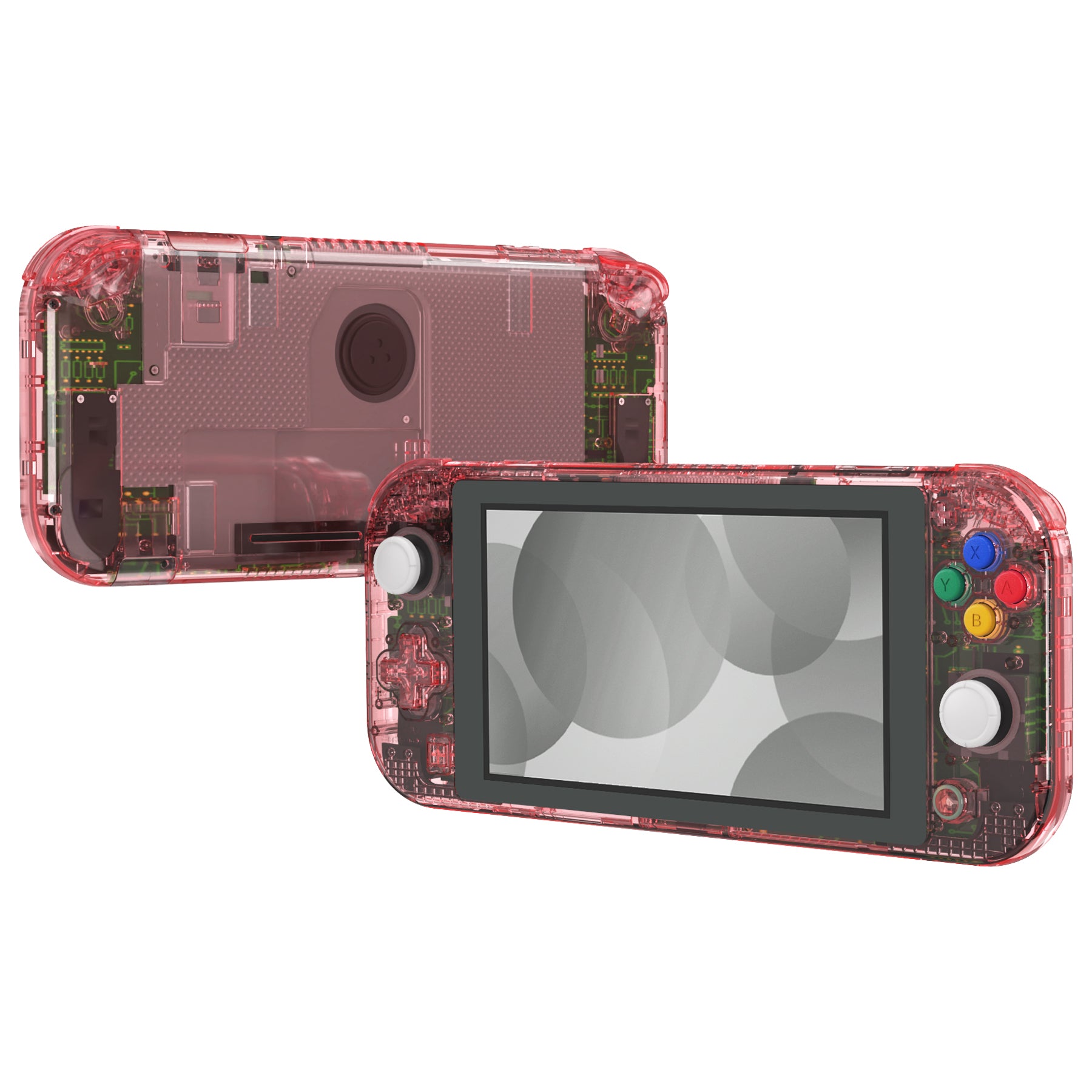 eXtremeRate Crystal Cherry Pink DIY Replacement Shell for Nintendo Switch Lite - Custom Controller Housing with Screen Protector | Durable Case Cover for NSL Handheld Console | Perfect for Gaming Enthusiasts & Personalization Lovers