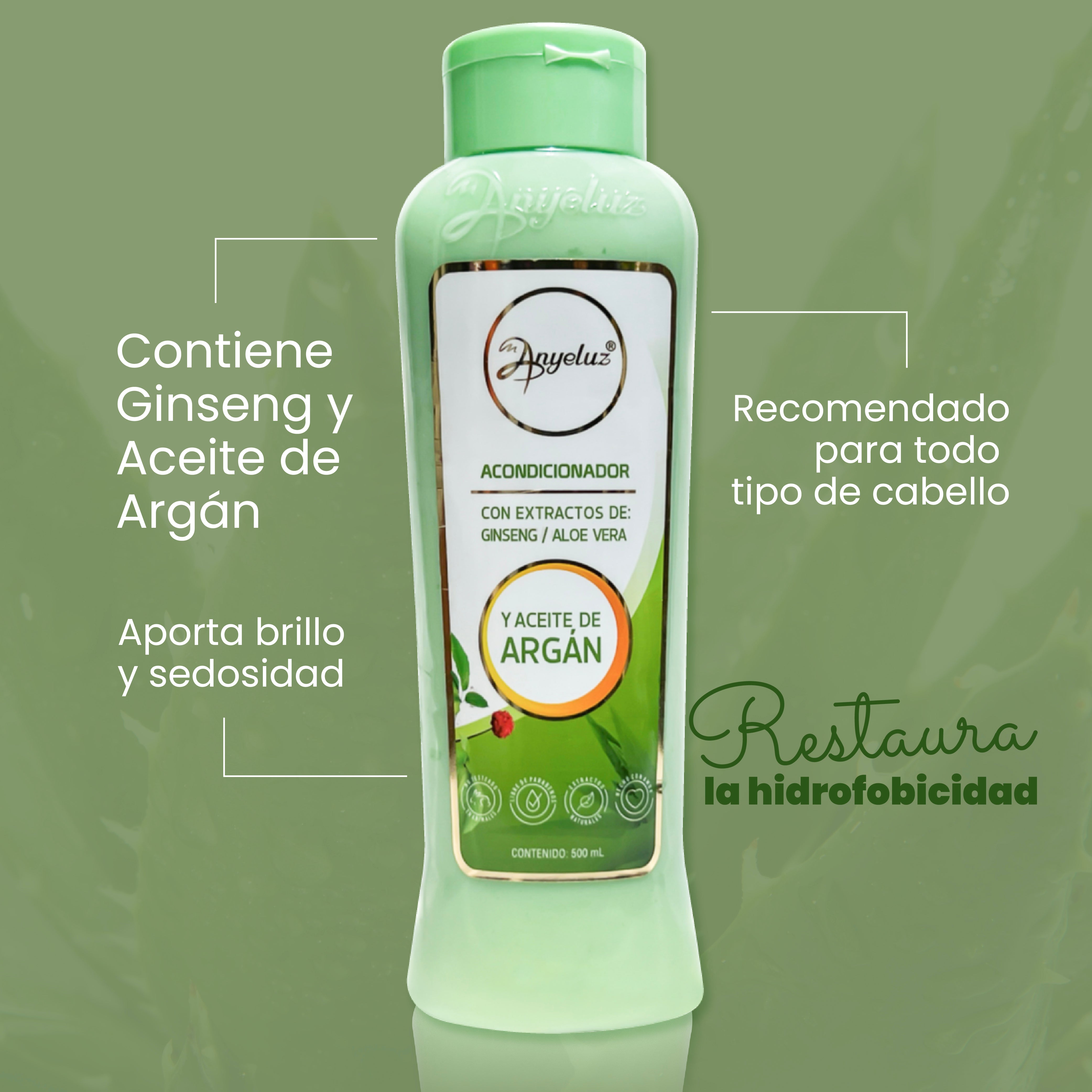 Anyeluz Argan & Aloe Vera Hair Conditioner - Deep Moisturizing & Repair for Dry, Damaged Hair - Perfect for Daily Use & Salon-Quality Results at Home