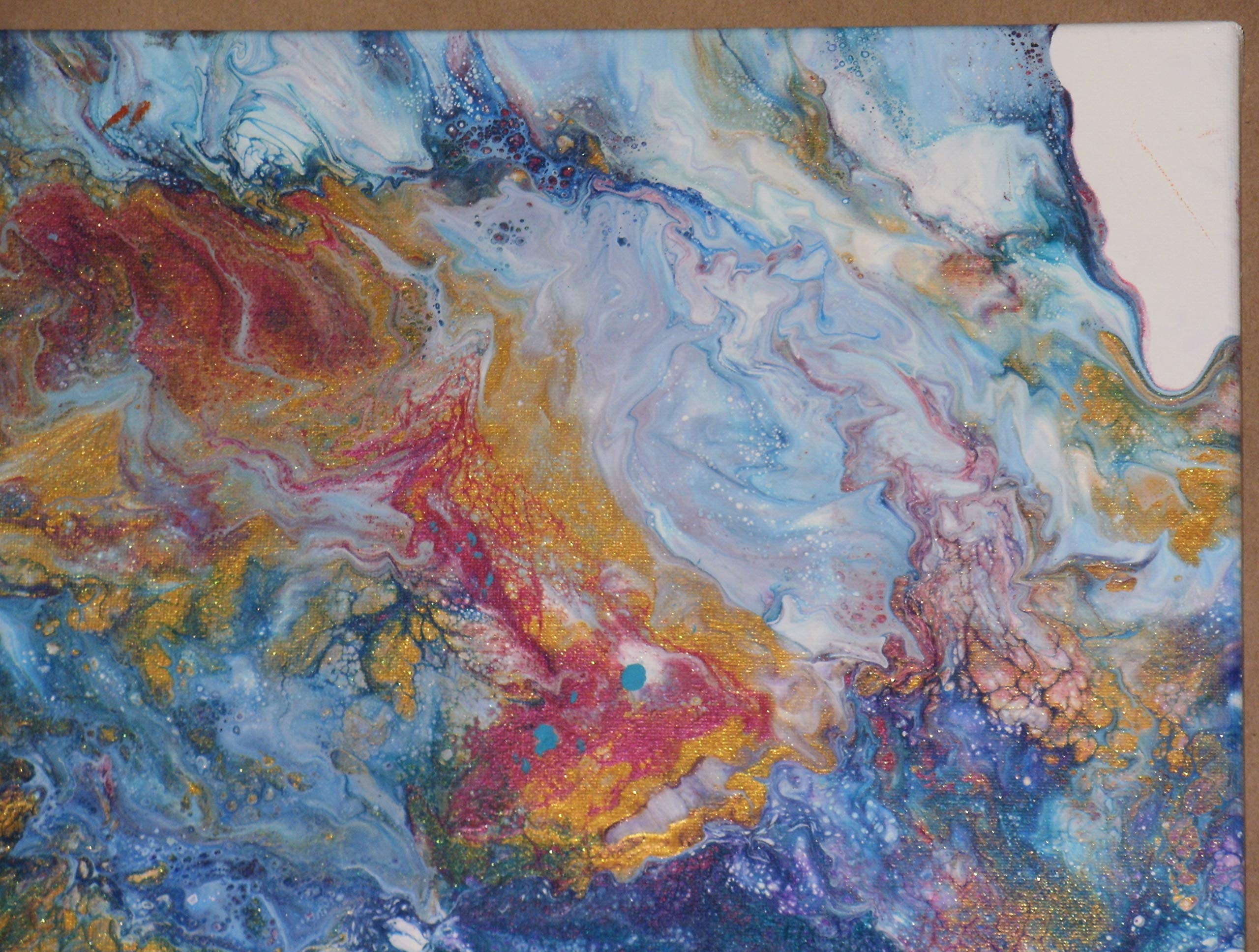 Dutch Flow 3 - Original Abstract Expressionist Acrylic Flow Painting on Canvas Wall Art (16x20 Inches) - Perfect for Modern Living Room, Office & Home Decor