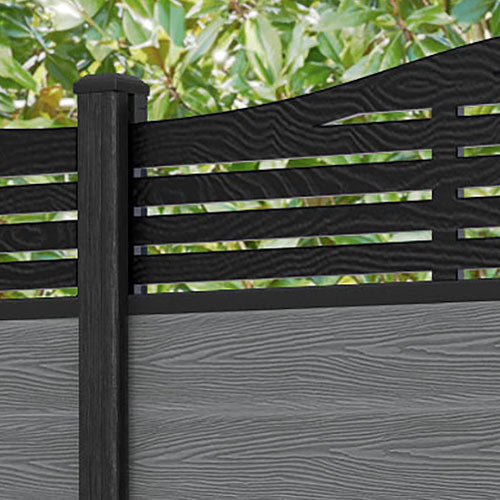 Classic Aspen Curved Top Composite Fence Panel - Mid Grey Color | Durable Outdoor Privacy Fence for Backyard, Garden & Pool Area