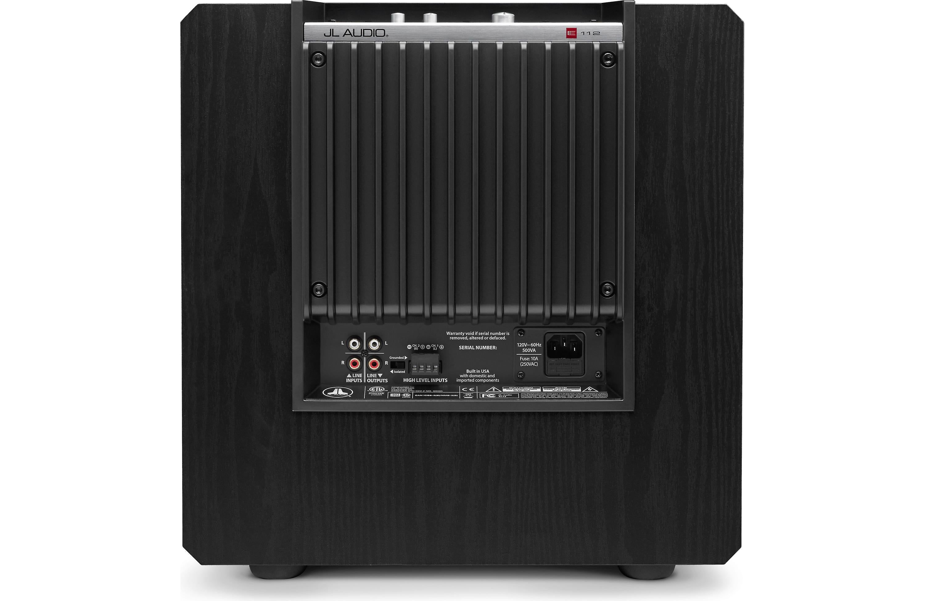 JL Audio E SUB 112 ASH 12 Inch 300W Powered Subwoofer - Premium Bass for Home Theater & Car Audio Systems