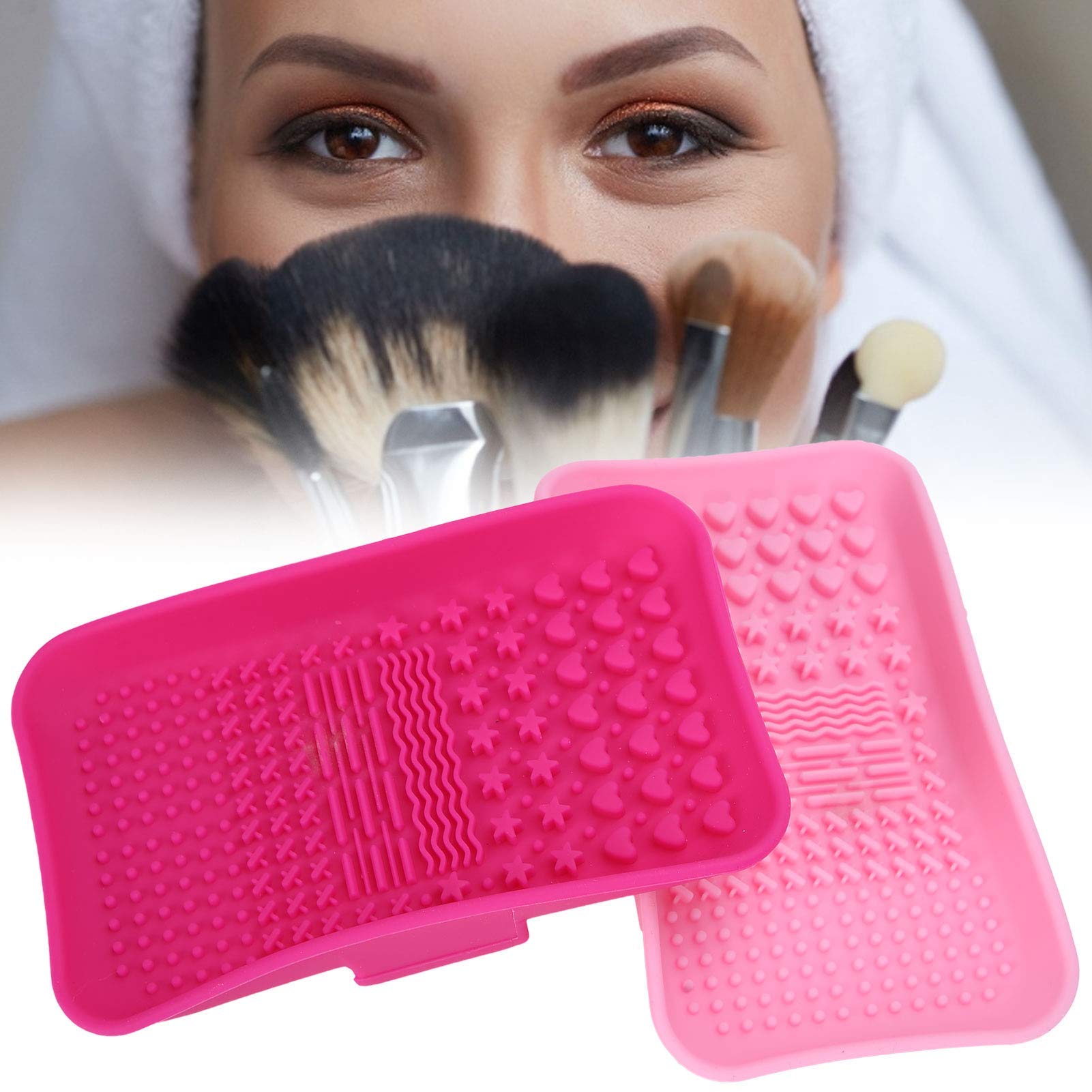 2 Pack Silicone Brush Cleaner & Makeup Brush Cleaning Mat – Reusable Cosmetic Brush Washing Pad for Professional & Home Use – Perfect for Daily Makeup Brush Care & Deep Cleaning
