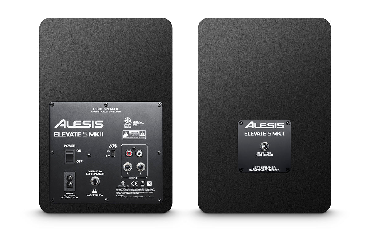 Alesis ELEVATE 5 MKII Powered Desktop Studio Monitor Speakers - Perfect for Home Recording, Music Production & Gaming Setup