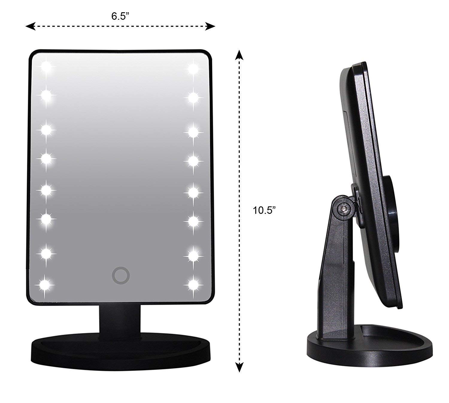 Cyrox LED Makeup Mirror with Touch Control, 180° Adjustable Vanity Mirror with Natural Daylight for Makeup, Dressing Table & Bathroom - Perfect for Home, Salon & Travel (1PC)