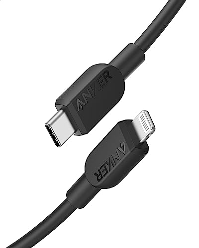 Anker USB C to Lightning Cable 3ft MFi Certified Fast Charging Cable for iPhone 14/13/12/11/X/XR - Compatible with Car, Home & Office Charging (Black, Charger Not Included)